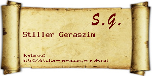 Stiller Geraszim névjegykártya